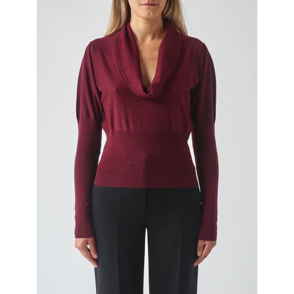 Twinset Women Slim Fit Crew Neck Jumper Twinset In Pure Wool With Draped Detail